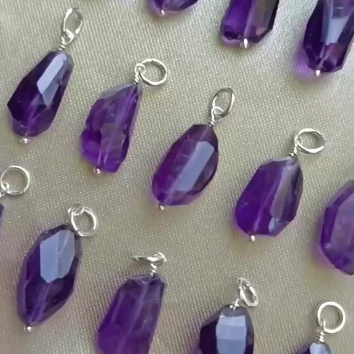 Amethyst Pendant Necklace | Silver and Faceted Gemstone
