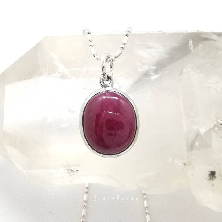 Sterling Silver Ruby Necklace - Elegant and Timeless Jewelry