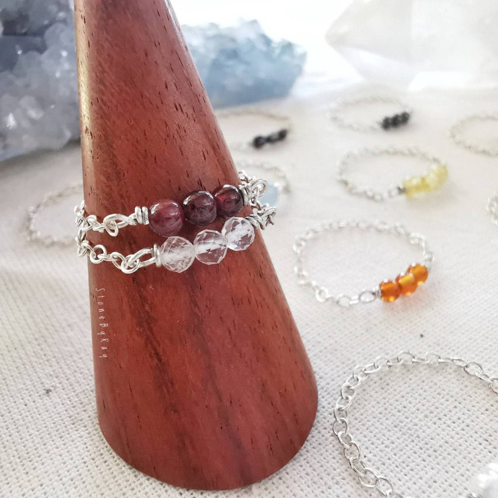 Sparkling Gemstone Silver Ring - Cute and Elegant Design