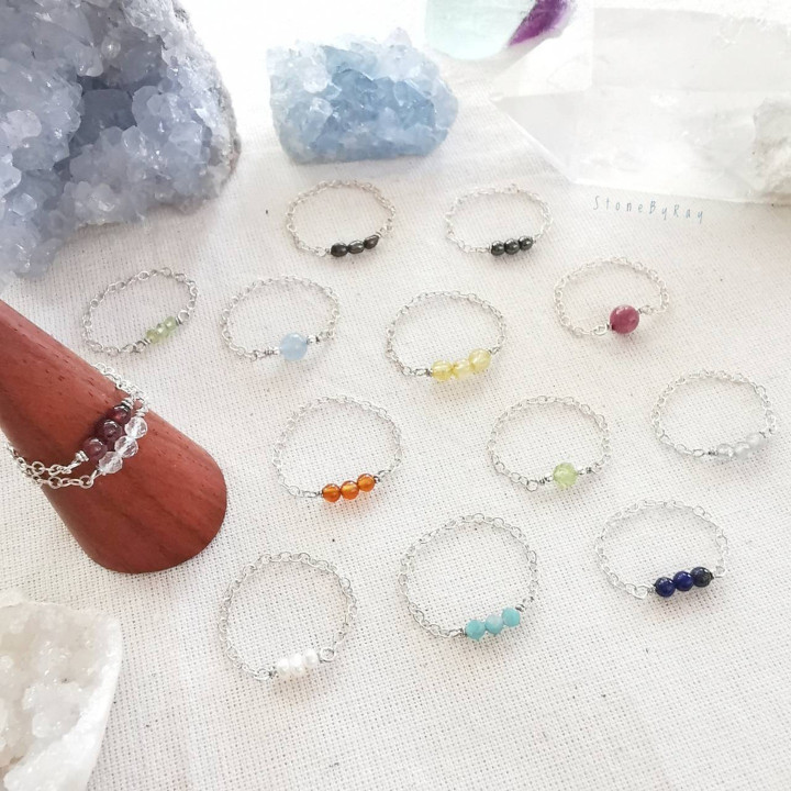 Sparkling Gemstone Silver Ring - Cute and Elegant Design