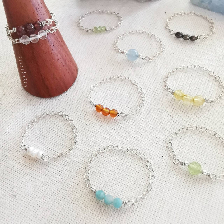 Sparkling Gemstone Silver Ring - Cute and Elegant Design