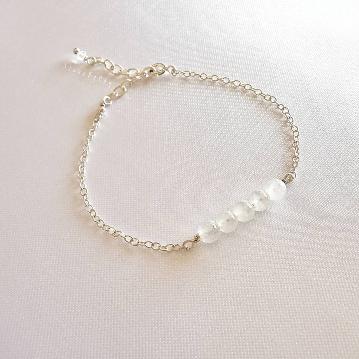 Bracelet en argent et pierres véritables - Unique et élégant