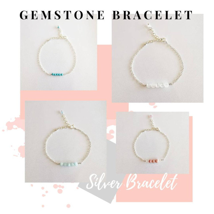 Bracelet en argent et pierres véritables - Unique et élégant