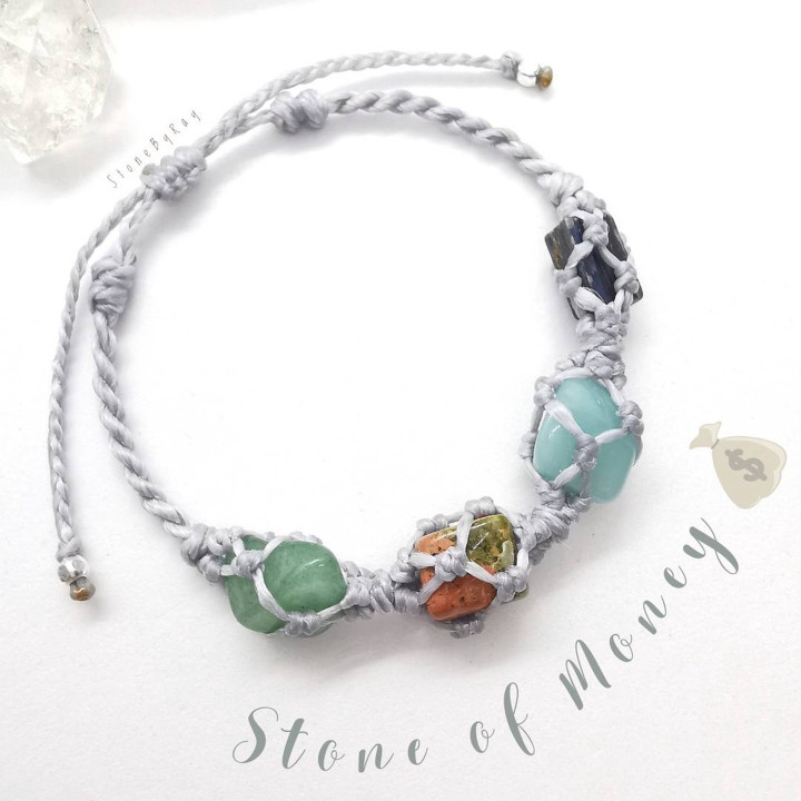 Bracelet de réussite financière | Tresses infusées de cristaux