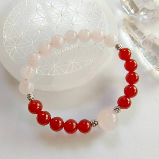 Rose Quartz and Carnelian Bracelet: Love, Confidence and Energy