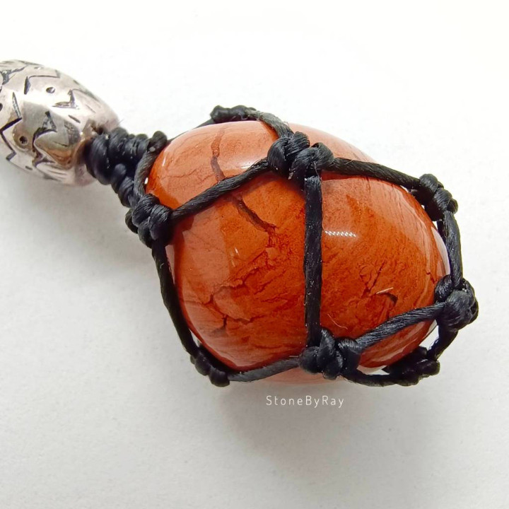 Jasper Stone Braided Rope Keychain - Gift and Charm