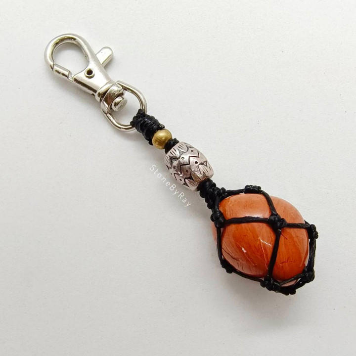 Jasper Stone Braided Rope Keychain - Gift and Charm