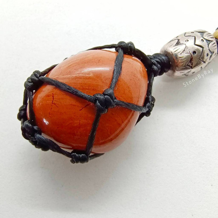 Jasper Stone Braided Rope Keychain - Gift and Charm