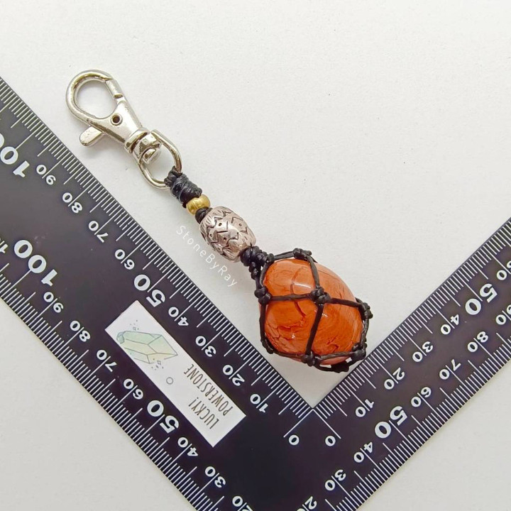 Jasper Stone Braided Rope Keychain - Gift and Charm