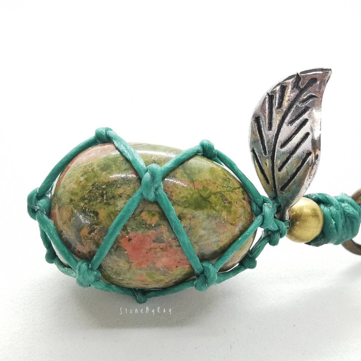 Lucky Chakra Braided Rope Keychain | Gemstone Keyring