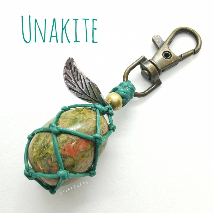 Lucky Chakra Braided Rope Keychain | Gemstone Keyring
