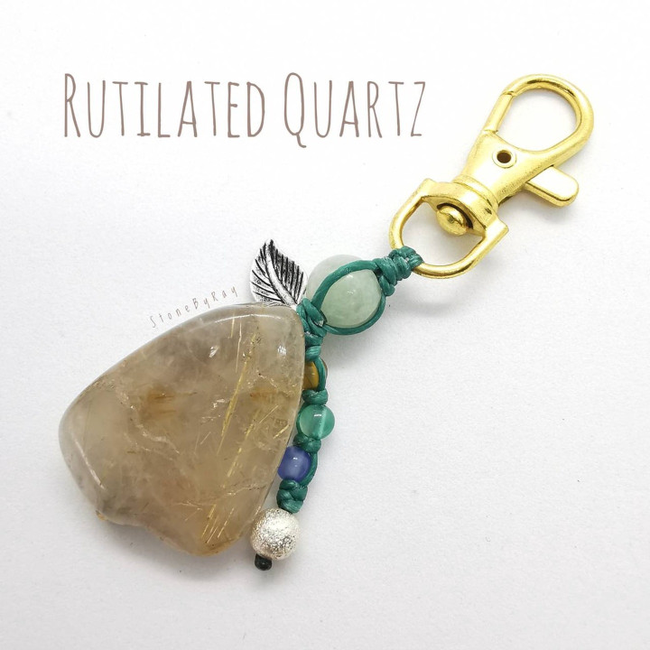 Lucky Chakra Braided Rope Keychain | Gemstone Keyring