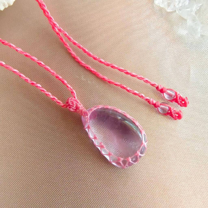 Amethyst Braided Rope Necklace - Elegant and Boho Style