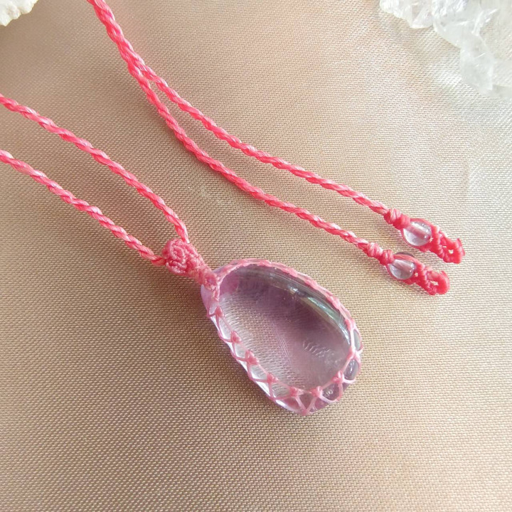 Amethyst Braided Rope Necklace - Elegant and Boho Style