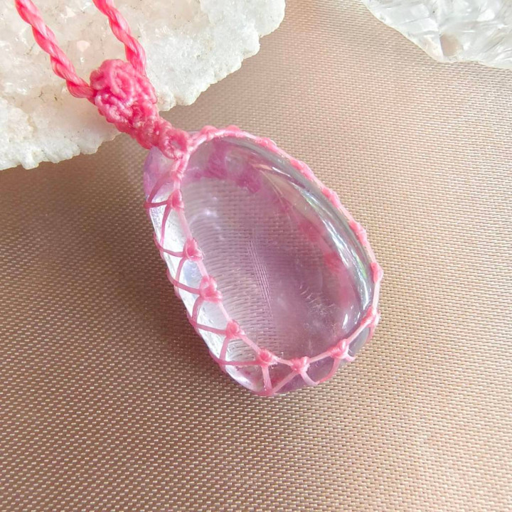 Amethyst Braided Rope Necklace - Elegant and Boho Style