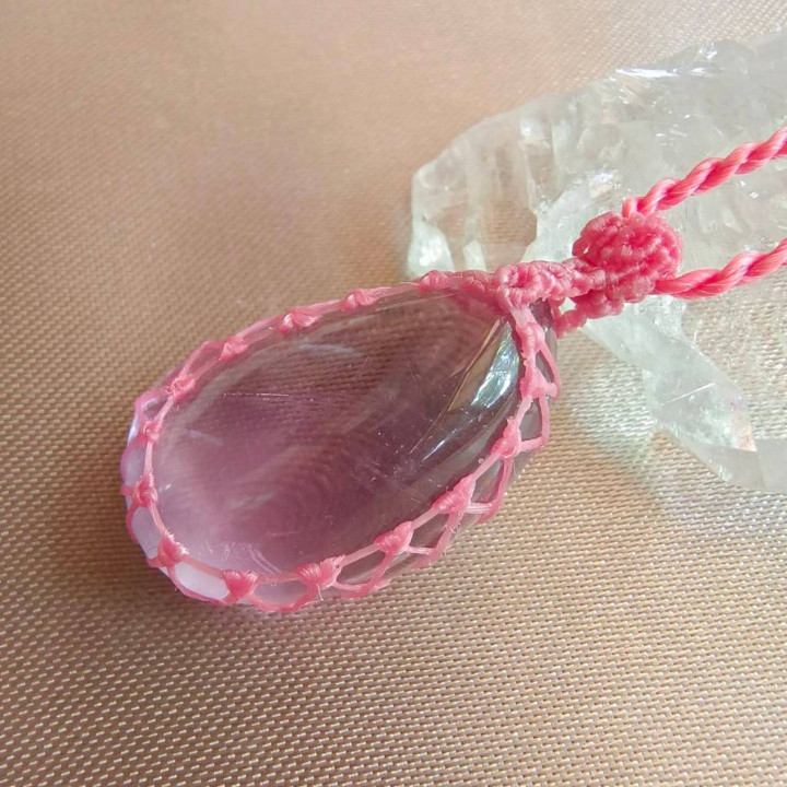 Amethyst Braided Rope Necklace - Elegant and Boho Style