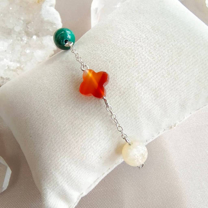 Bracelet en argent à cinq pierres | Bijou au design unique