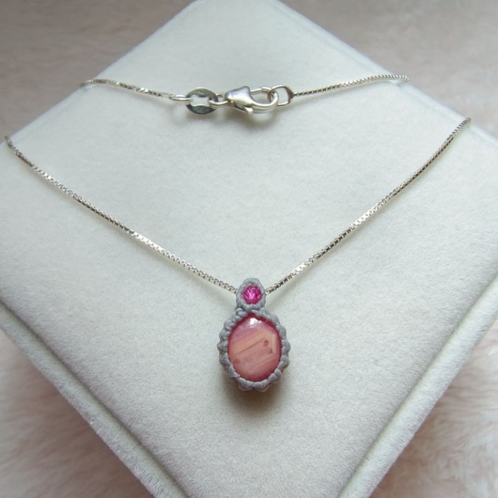 Star Ruby Pendant Necklace in Sterling Silver