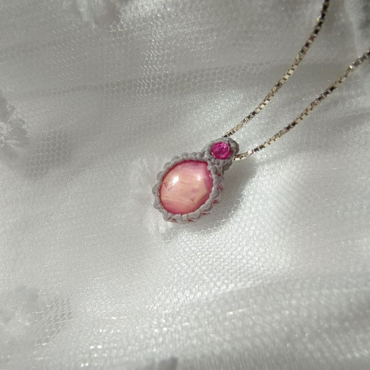 Star Ruby Pendant Necklace in Sterling Silver