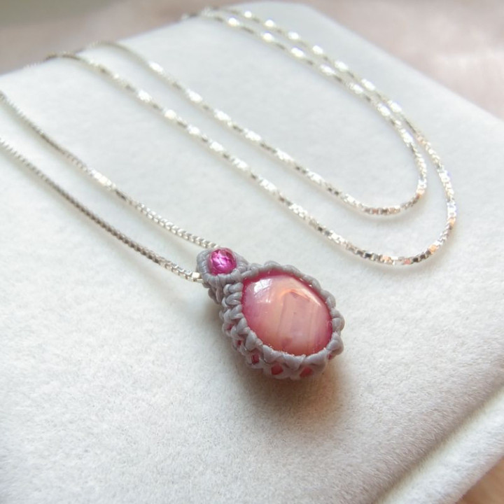 Star Ruby Pendant Necklace in Sterling Silver