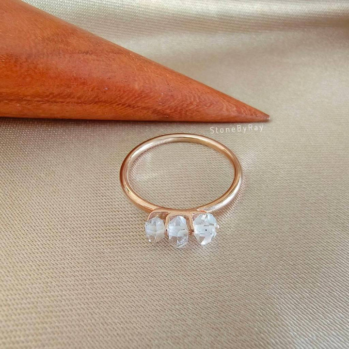 Herkimer Diamond Ring | Natural and Sparkling Beauty