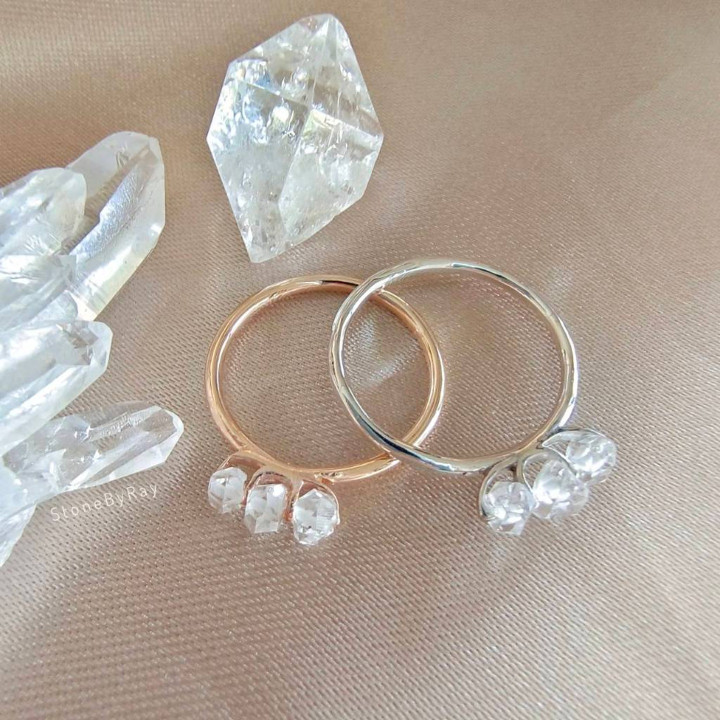 Herkimer Diamond Ring | Natural and Sparkling Beauty