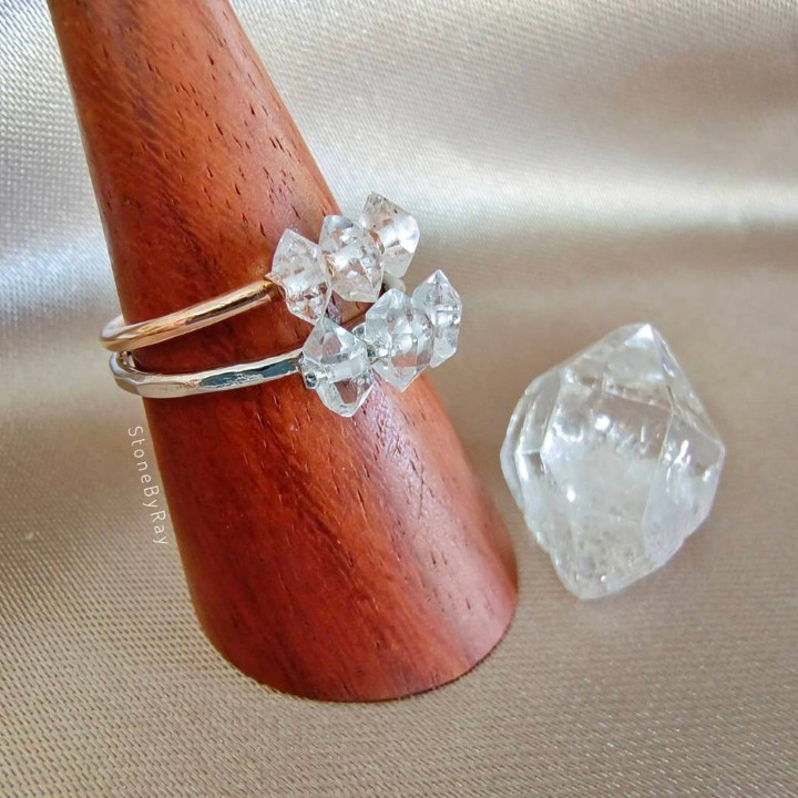 Herkimer Diamond Ring | Natural and Sparkling Beauty