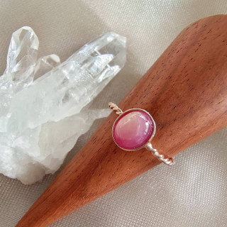 Rose Gold Ruby Silver Ring - Elegant Gemstone Jewelry