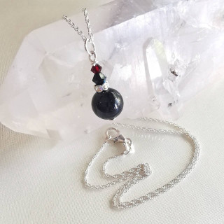 Elegant Black Spinel Sterling Silver Necklace
