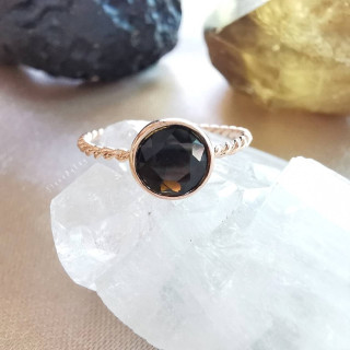Rare Tektite Meteorite Silver Ring - RG-186