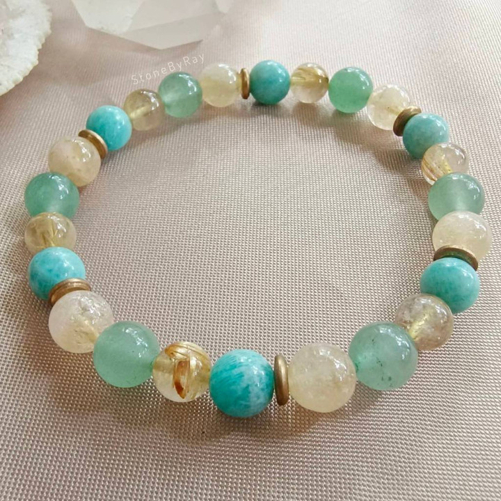 Bracelet énergétique en citrine et cristal pour des ondes positives