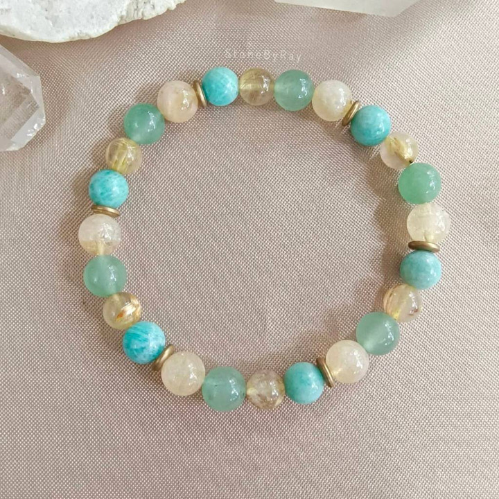 Bracelet énergétique en citrine et cristal pour des ondes positives