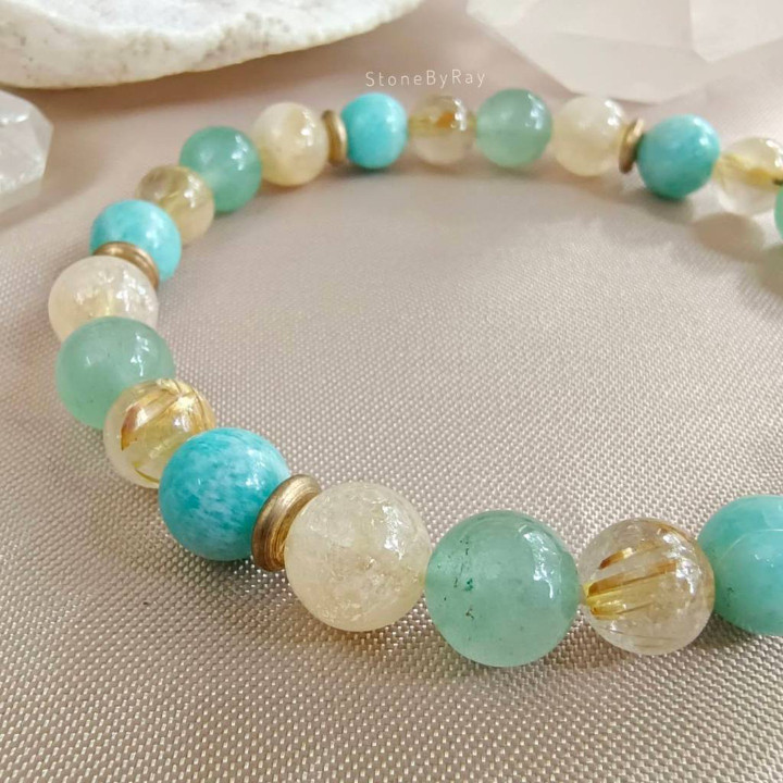 Bracelet énergétique en citrine et cristal pour des ondes positives