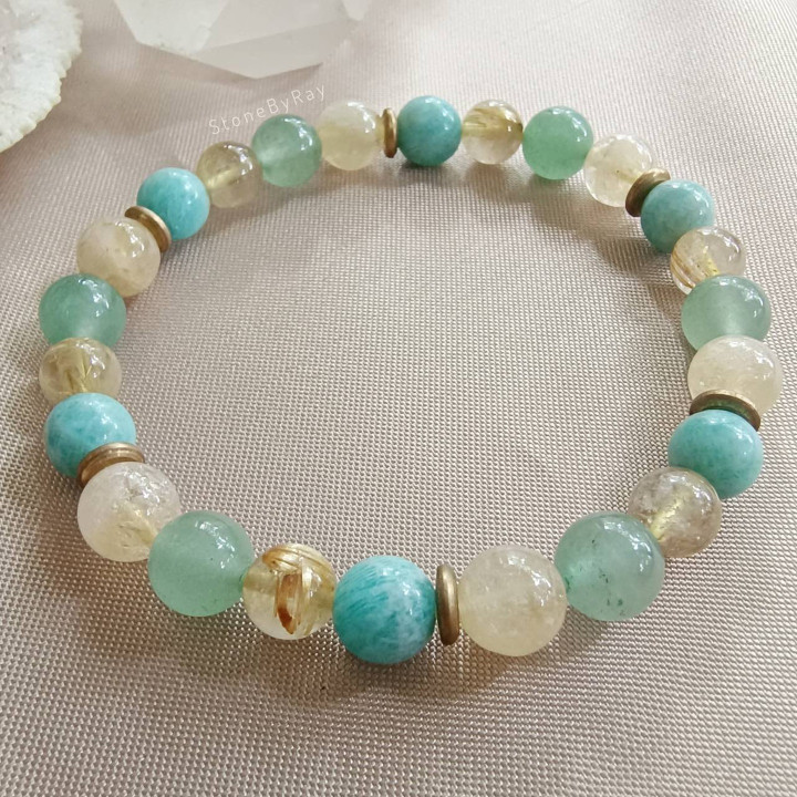 Bracelet énergétique en citrine et cristal pour des ondes positives