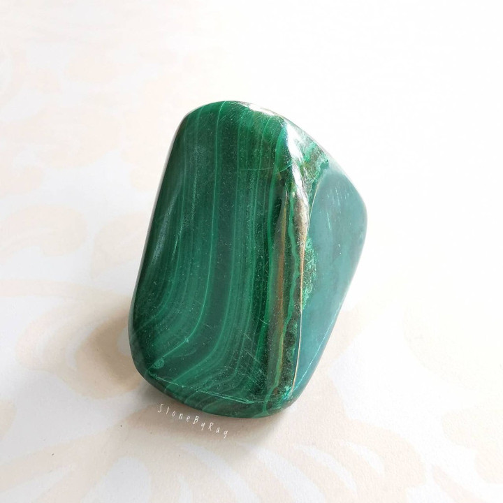 Malachite Stone | Polished Gemstone for Decor and Healing