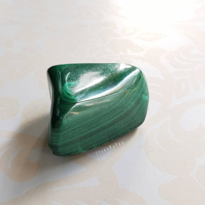 Malachite Stone | Polished Gemstone for Decor and Healing