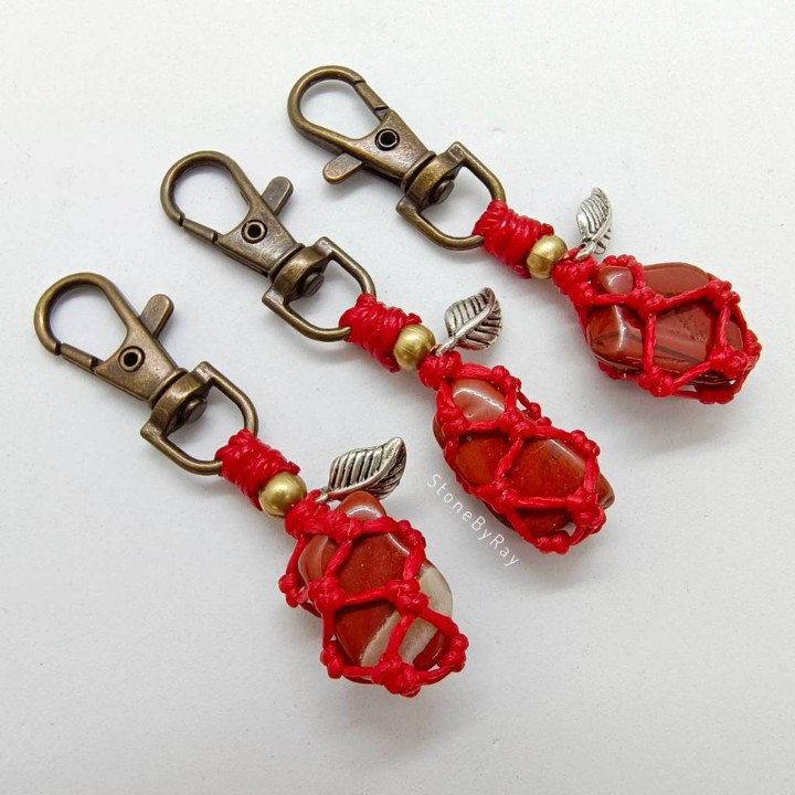 Jasper Stone Braided Keychain - Luck and Style