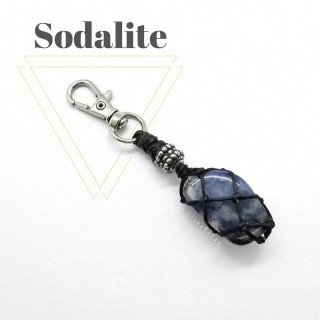 Sodalite Stone Keychain - Spiritual Protection and Luck Charm