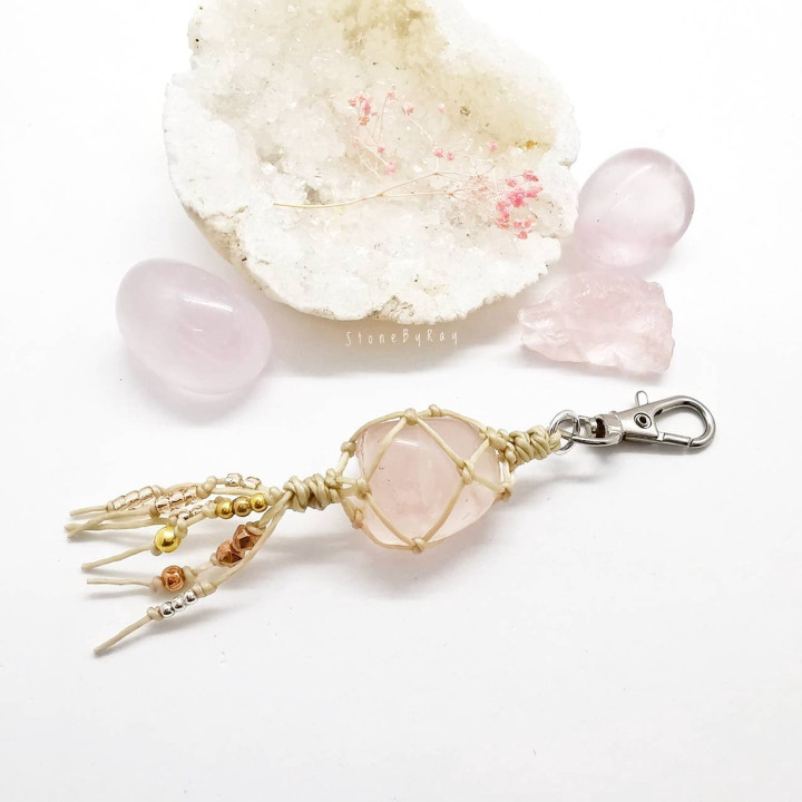 Rose Quartz Keychain: Love and Harmony Charm Gift