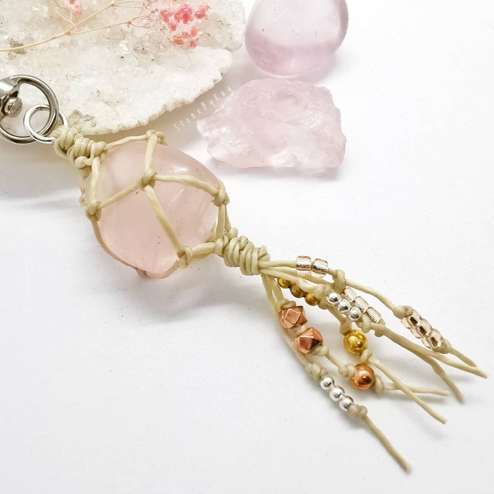 Rose Quartz Keychain: Love and Harmony Charm Gift