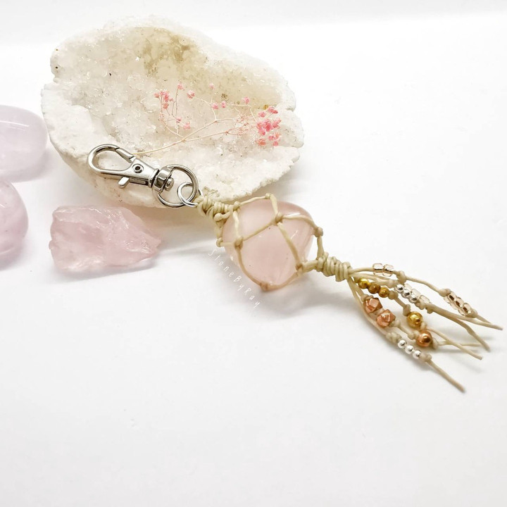 Rose Quartz Keychain: Love and Harmony Charm Gift