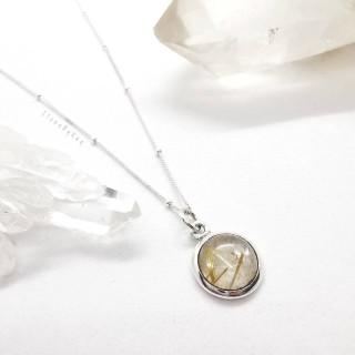 Rutilated Quartz Silver Necklace Pendant