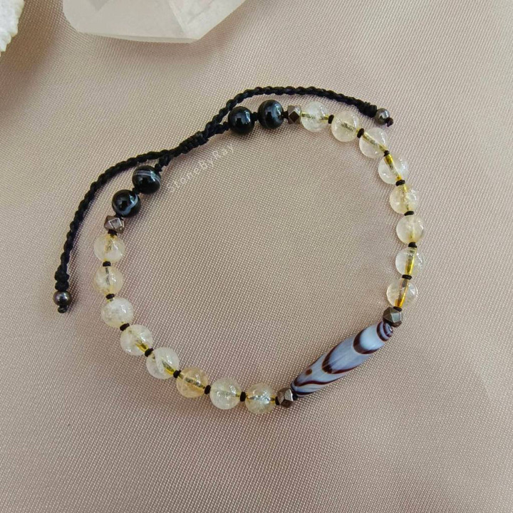 Crystal Rope Bracelet | Citrine, Sardonyx and Onyx