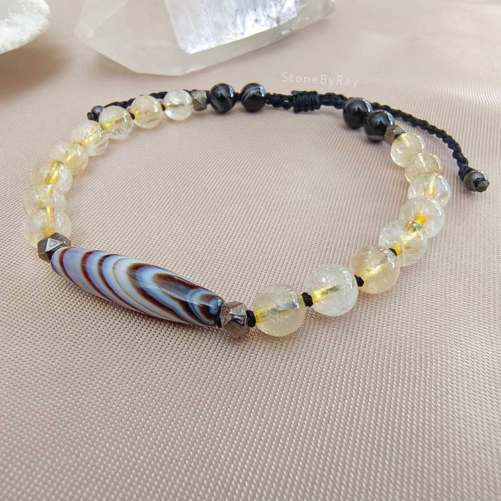Crystal Rope Bracelet | Citrine, Sardonyx and Onyx