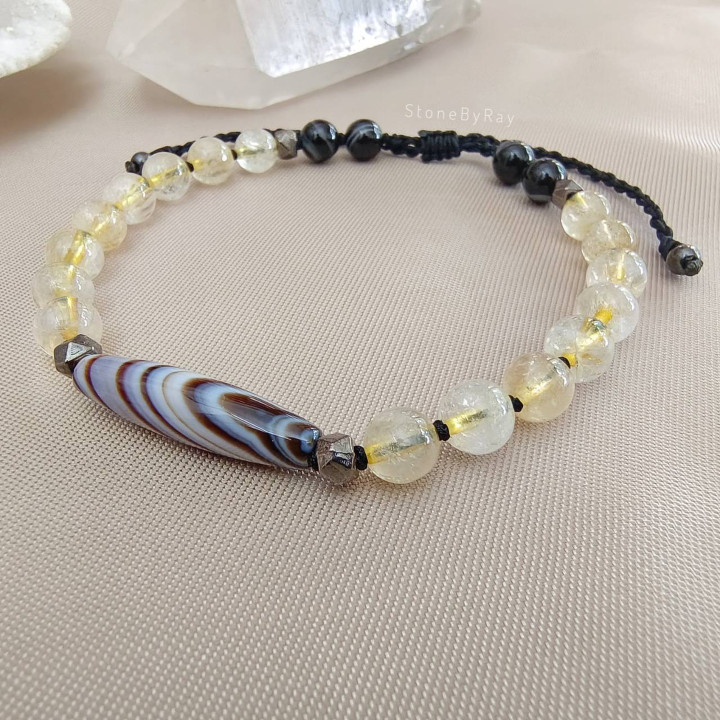Crystal Rope Bracelet | Citrine, Sardonyx and Onyx