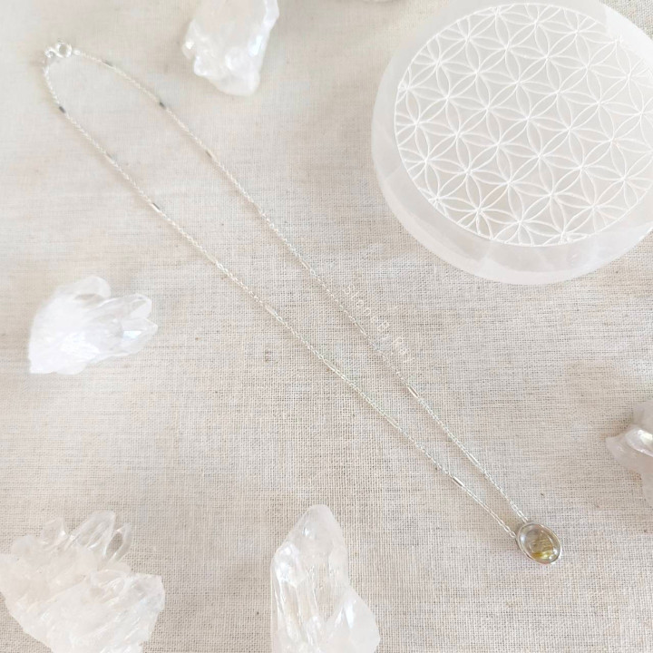 Rutilated Quartz Necklace | Elegant Silver Pendant Jewelry