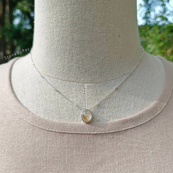 Rutilated Quartz Necklace | Elegant Silver Pendant Jewelry
