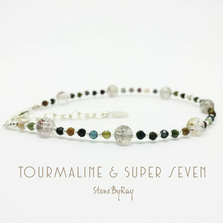 Bracelet Super Seven Stone - Design tourmaline