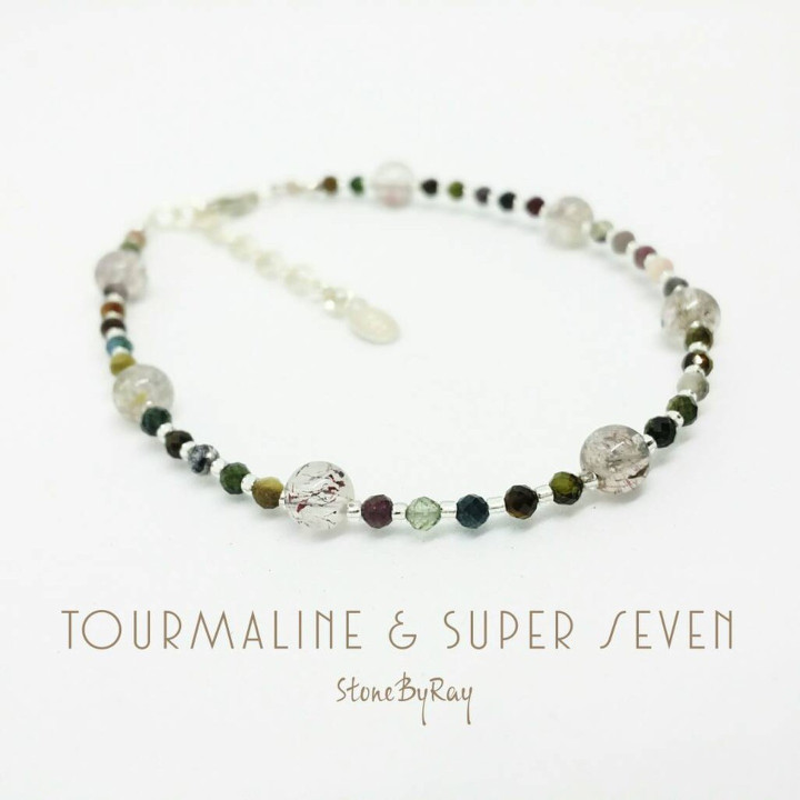 Bracelet Super Seven Stone - Design tourmaline