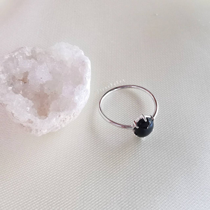 Unique Silver Tektite Meteorite Ring